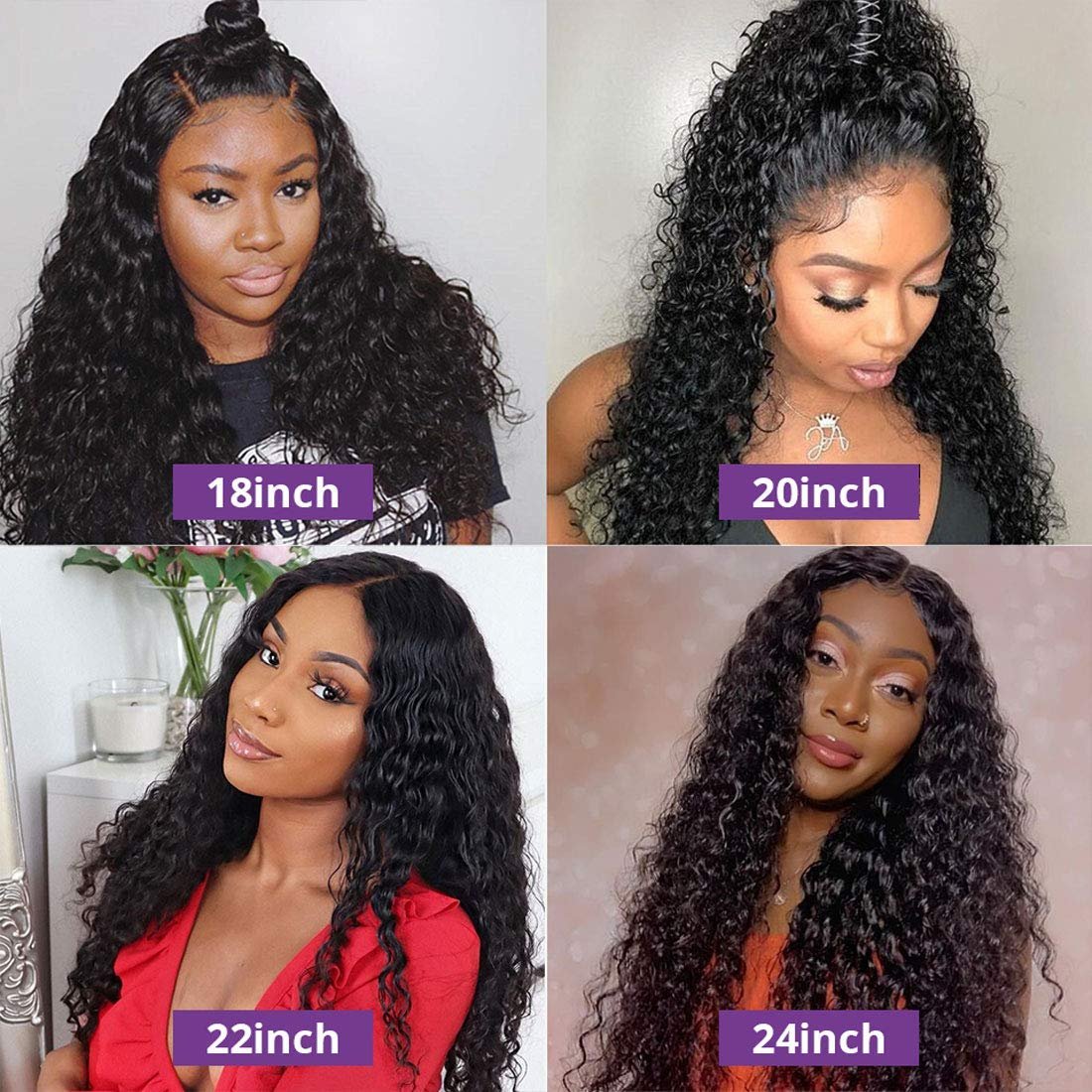 Deep Wave Lace Front Wigs Human Hair for Women Brazilian Deep Wave Human Hair Wigs Pre Plucked Hairline Natural Color