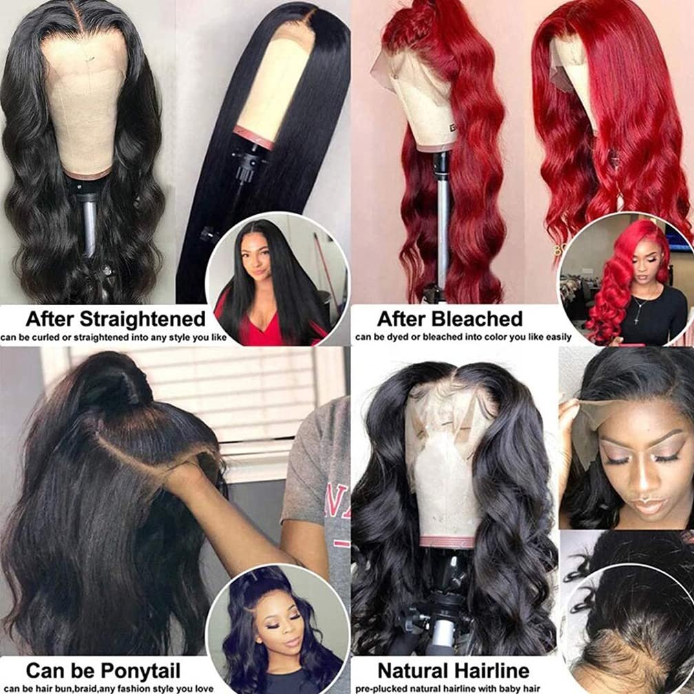 180% Density Luxury 10A 100% Virgin Brazilian Body Wave Human Hair Wigs 13x4 HD Lace Front Human Hair Wigs