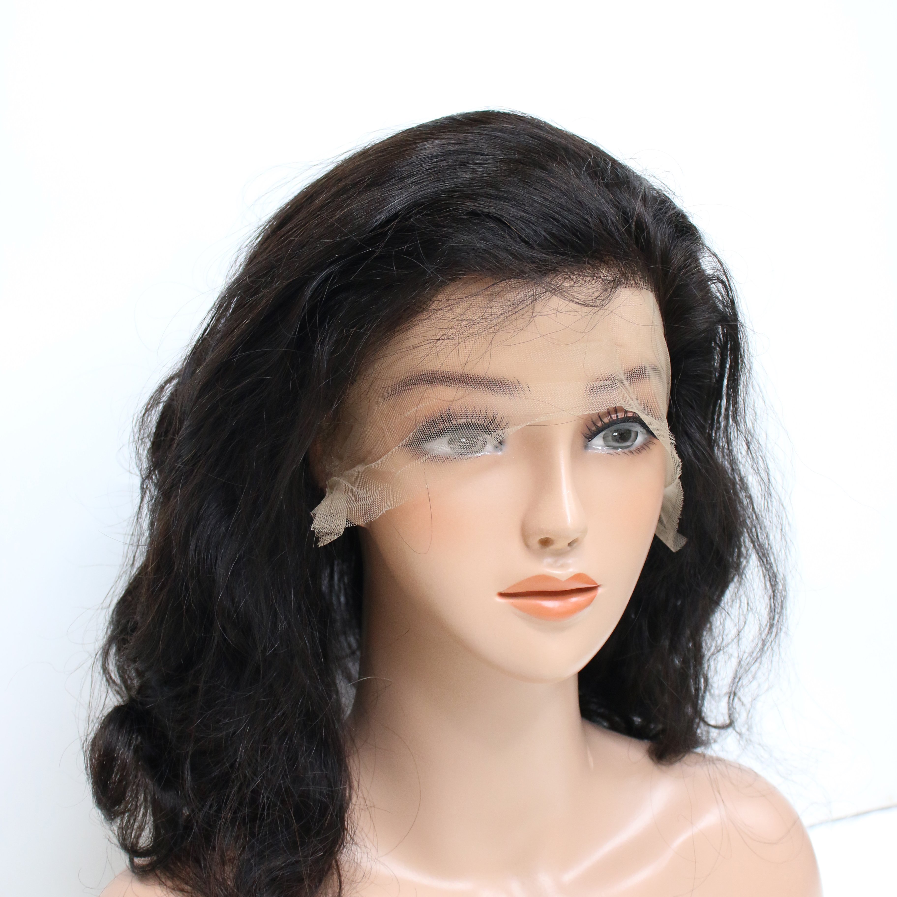 Wholesale High Quality Vietnamese Raw Hair 13x4 Human Hair Wigs Natural Wave 18 Inch Black Color