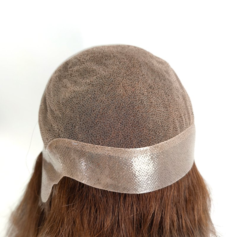 Brown Color Indian Remy Virgin Hair Swiss Lace Pu Skin Human Hair Wig With Factory Price