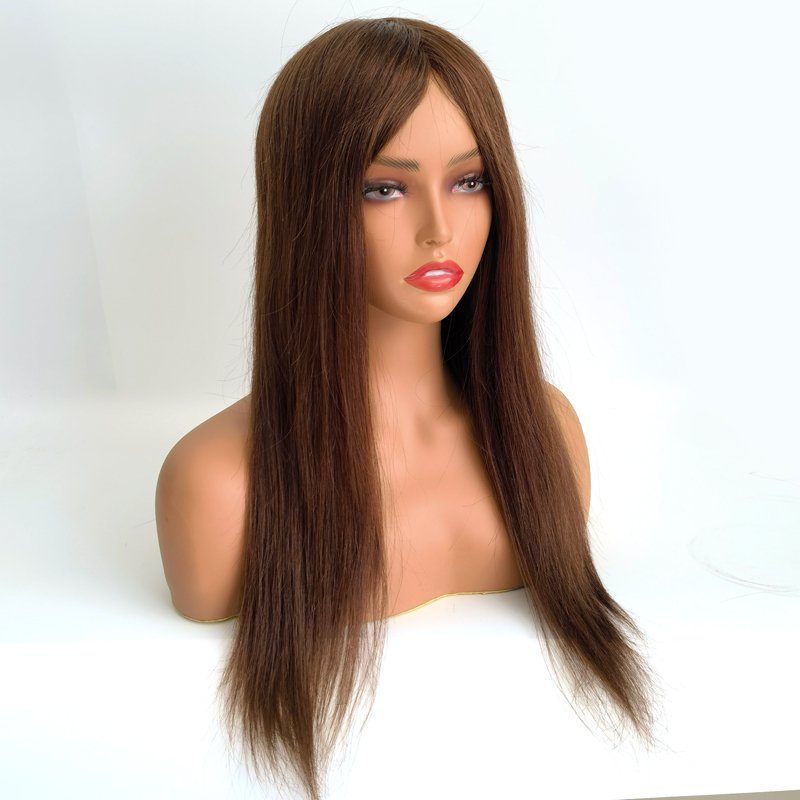 Brown Color Indian Remy Virgin Hair Swiss Lace Pu Skin Human Hair Wig With Factory Price