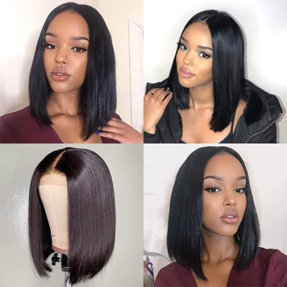 Short Bob Wig Human Hair 4x4 Straight Bob Wigs Human Hair For Black Women Pre Plucked Glueless Human Hair Wigs