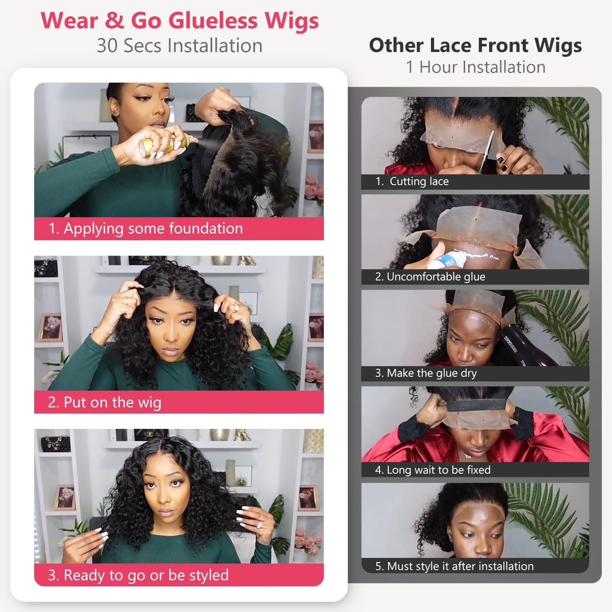 natural human hair wigs wholesale human hair wear and go kinky short bob nature black used hair extensions & wigs