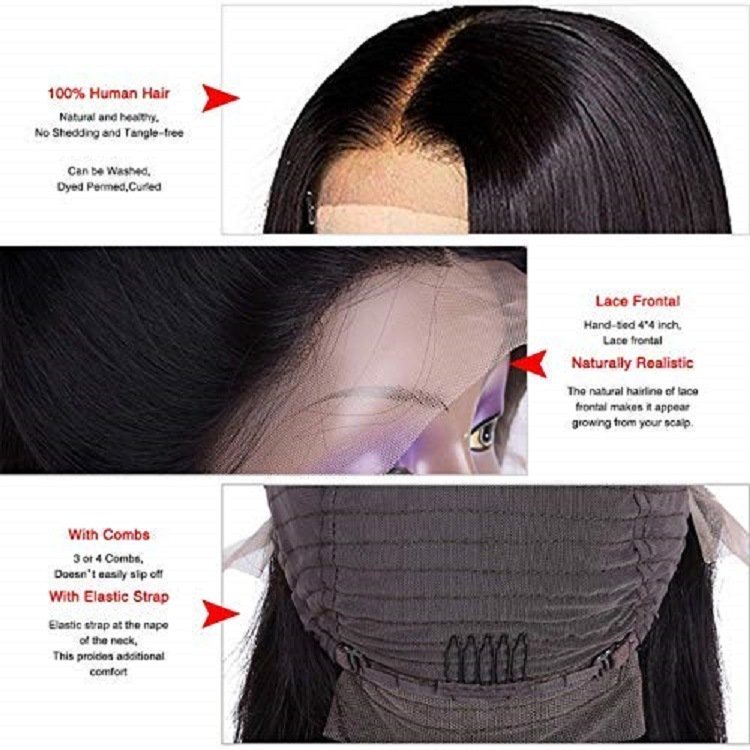 2022 Hot Sale Brazilian 4*4 Inches Natural Full Lace Bob Wig Glueless Short Straight Human Hair Wig HD Lace Cap Color