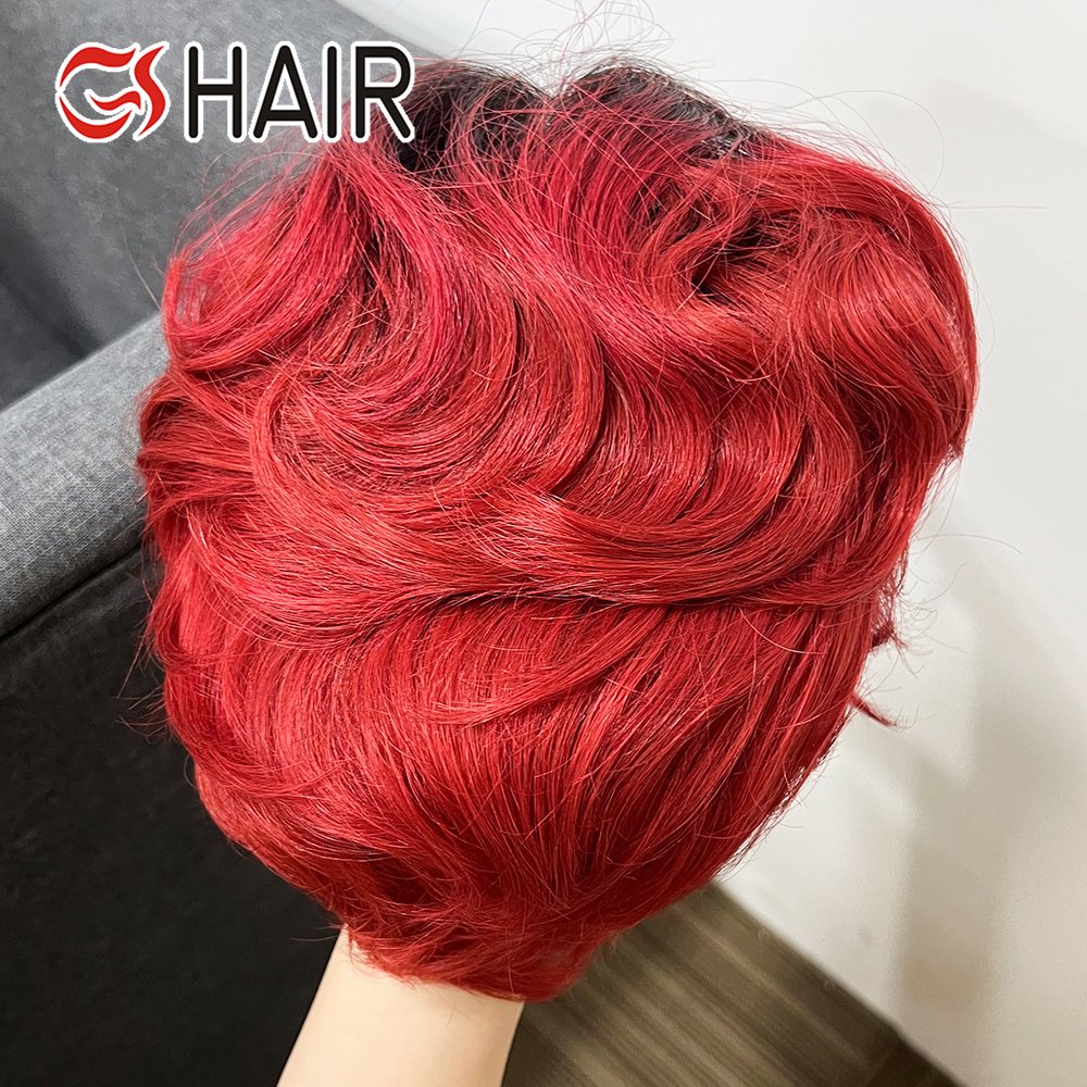 GS Curly Wigs Short Cut Wig,100% Brazilian Curly Human Hair Wig For Black Women,Full Machine Wigs Short Pixie Cut