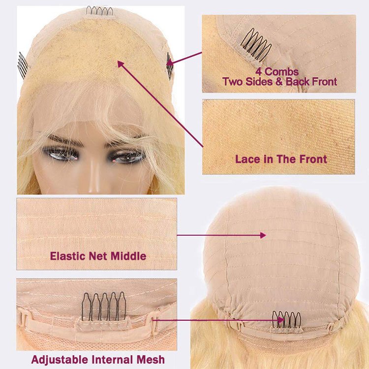FH Human Hair Lace Wig 13x4 613 Blonde Transparent Lace Front Wig Brazilian Human Hair Wig