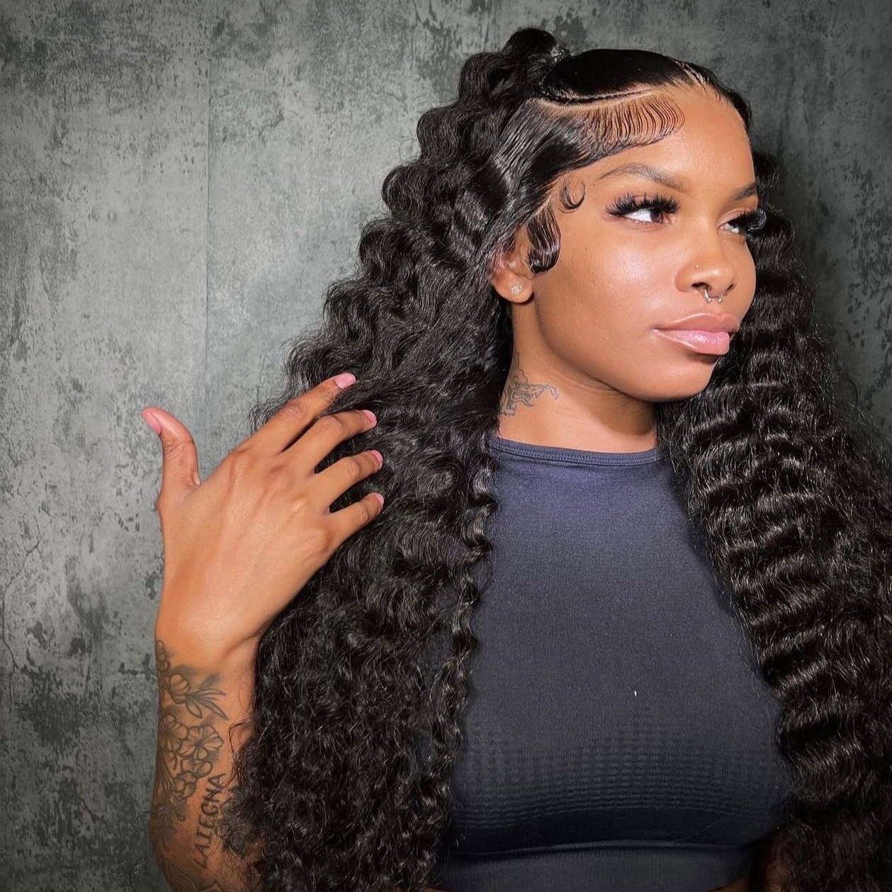 Glueless Wig Brazilian Deep Curly Wear & Go 4x4 13x4 5x5 HD Glueless Lace Front Human Hair Wigs Pre Cut Plucked for Black Women