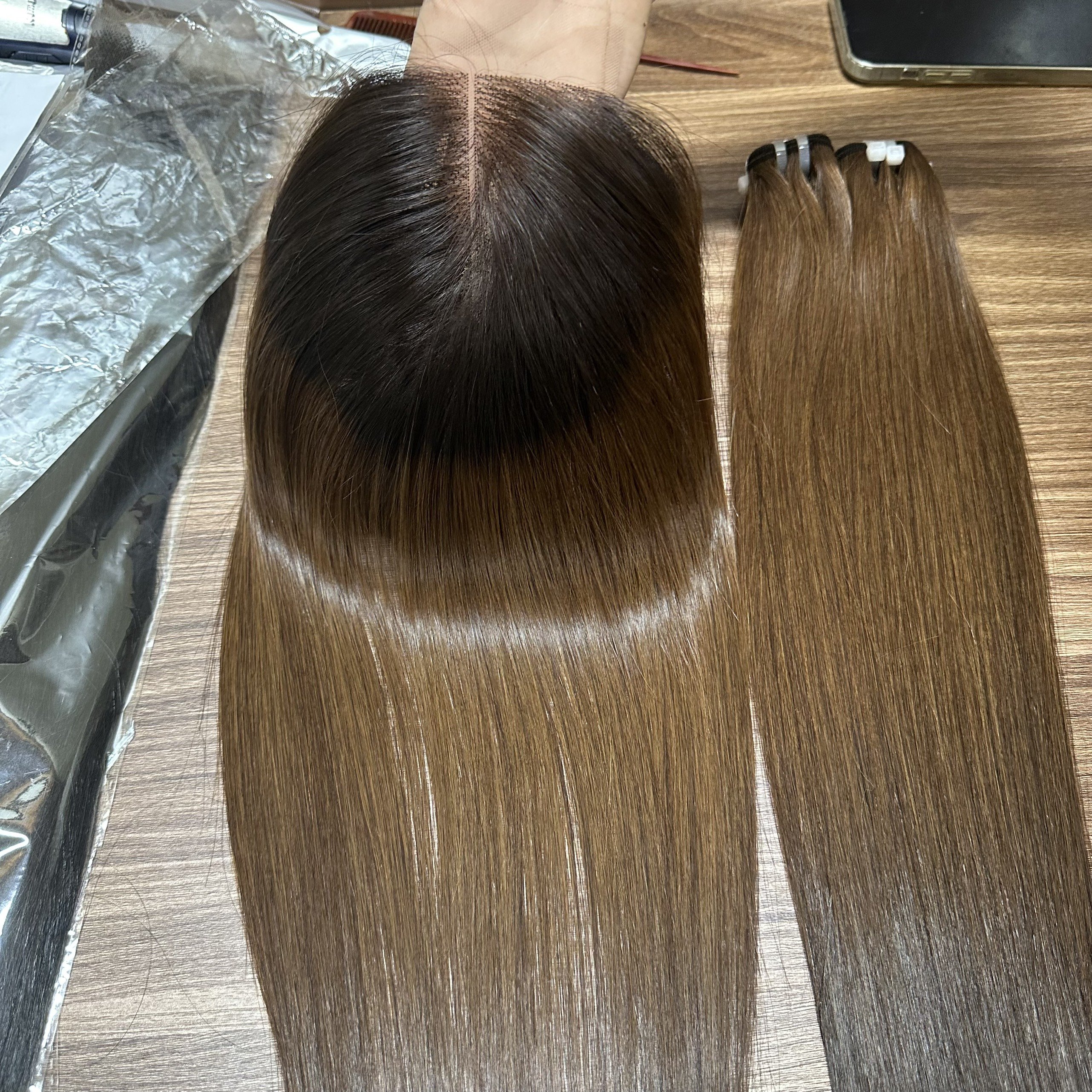 Wholesale Human Hair Products Vietnamese Raw Hair Bundles Vendor Swiss Lace Closure HD lace Front Set Wig for Black Women