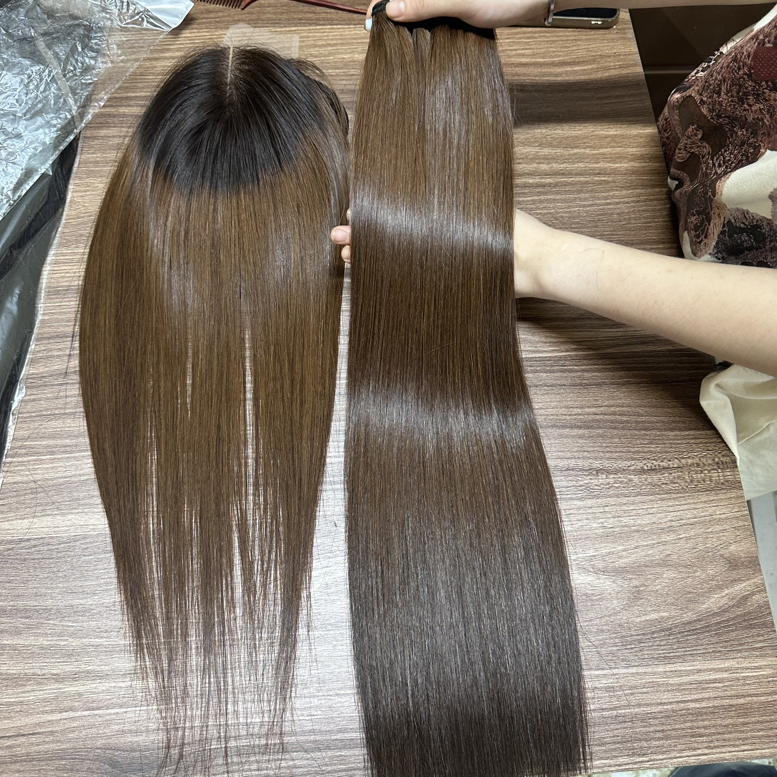 Wholesale Human Hair Products Vietnamese Raw Hair Bundles Vendor Swiss Lace Closure HD lace Front Set Wig for Black Women