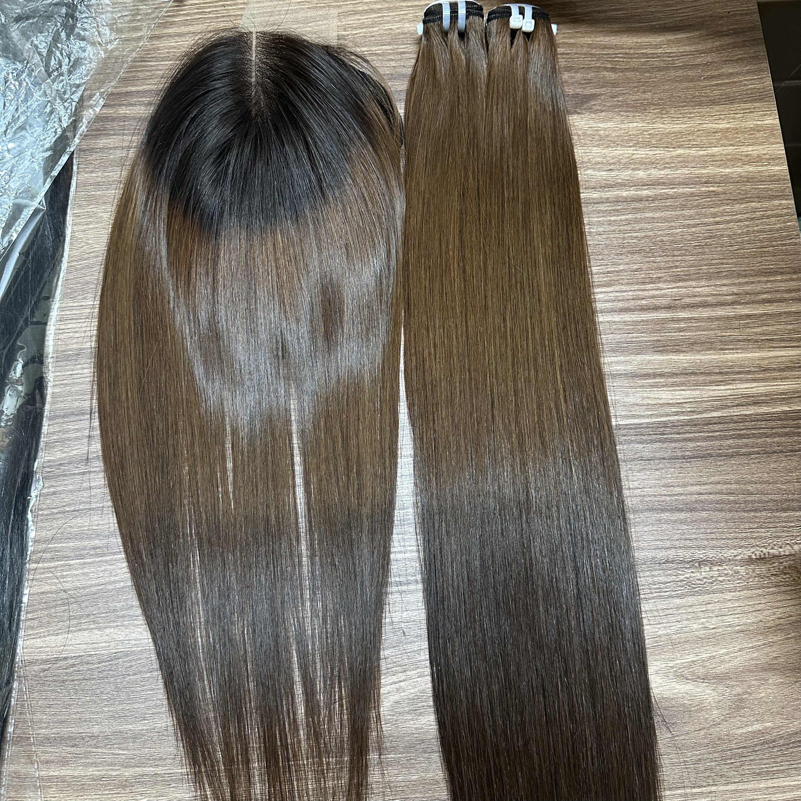 Wholesale Human Hair Products Vietnamese Raw Hair Bundles Vendor Swiss Lace Closure HD lace Front Set Wig for Black Women