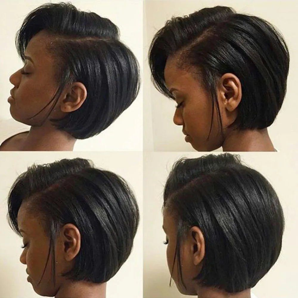 Short Human Hair Wigs Bob Wig 13x4 Lace Frontal Wigs For Women Pixie Cut Perruque Cheveux Humain