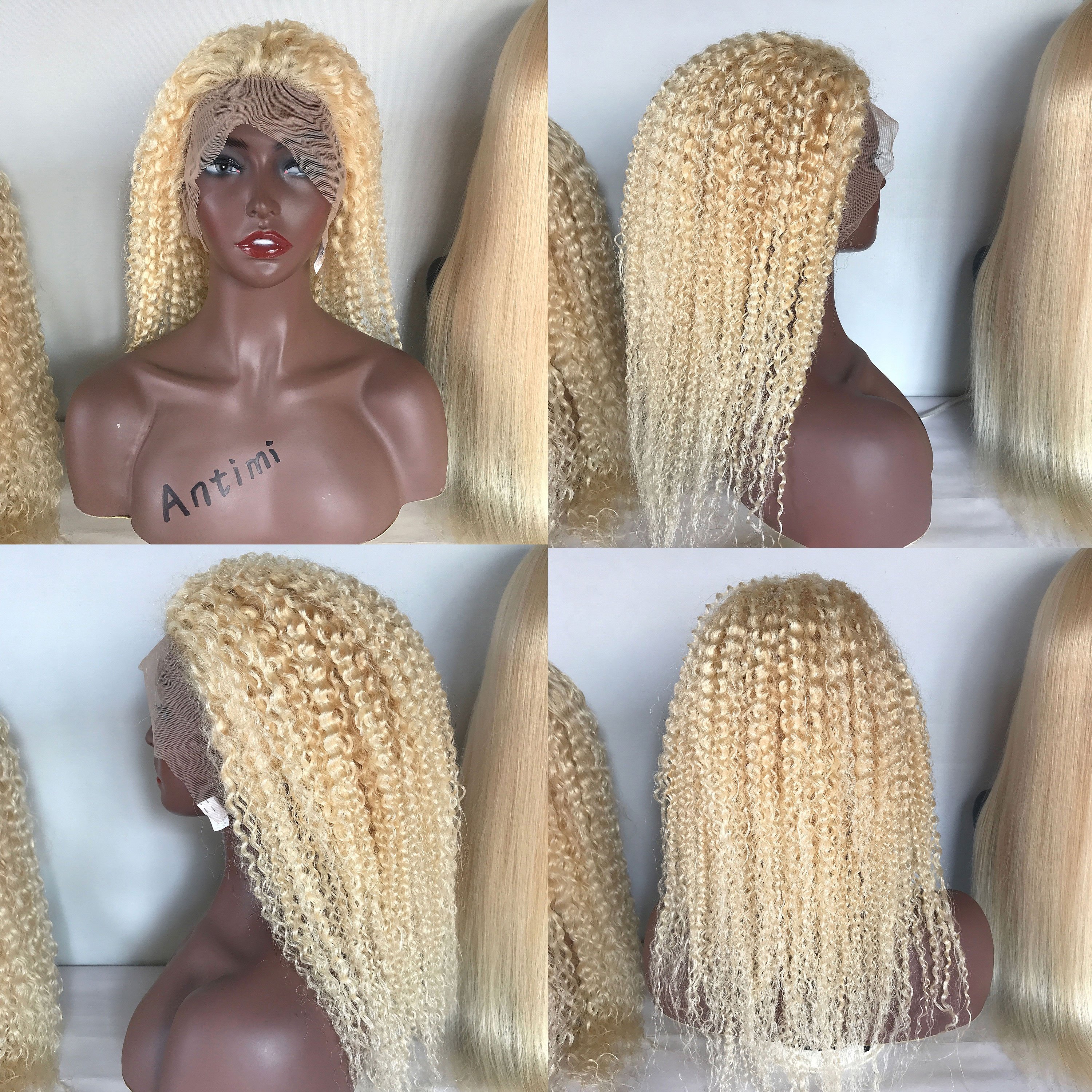 Human Hair Wig Raw Vietnamese Hair Wholesale Ready to Ship Products Real Human Hair Brazilian Jerry Curl 613 Color Long 2 Pieces