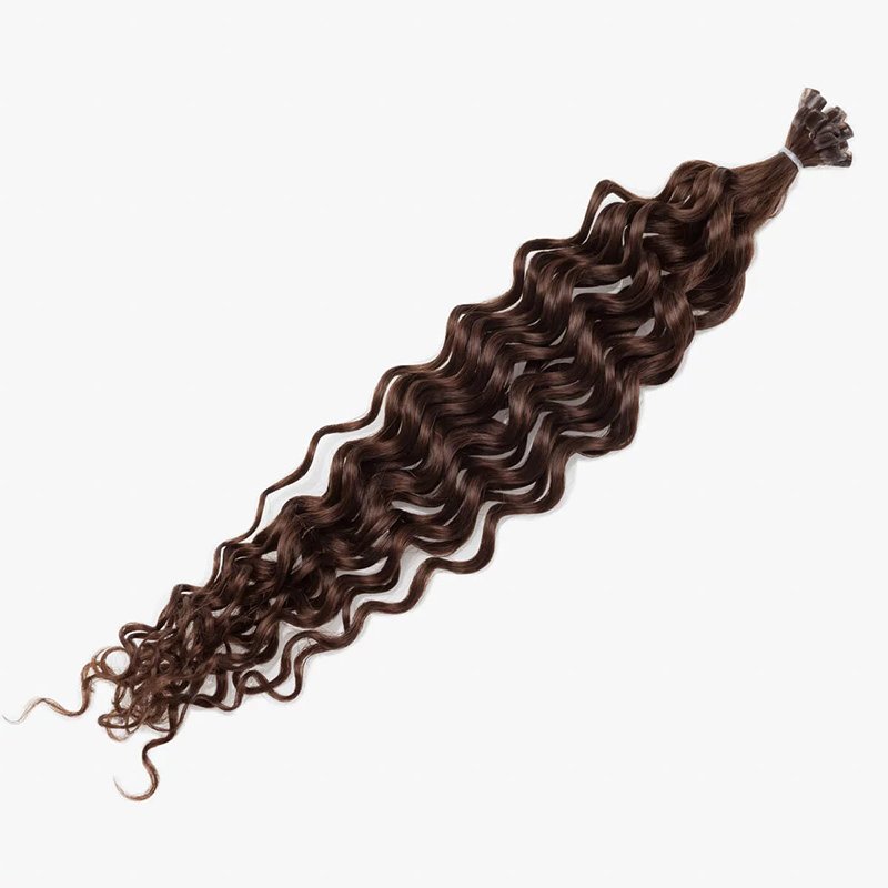 Luxury Quality Curly U Tip Hair Extension Dark Color Cuticle Aligned Keratin Tip 100% Human Hair Extensions