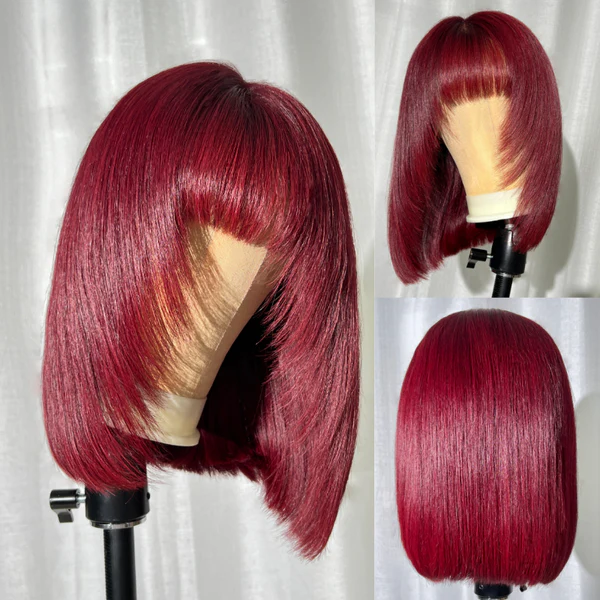 3*1 4x4 13x4 HD Lace Frontal Human Hair Bob Wig With Bang Factory Wholesale Cheap Flash Hair Cut Gluess Human Hair Wigs