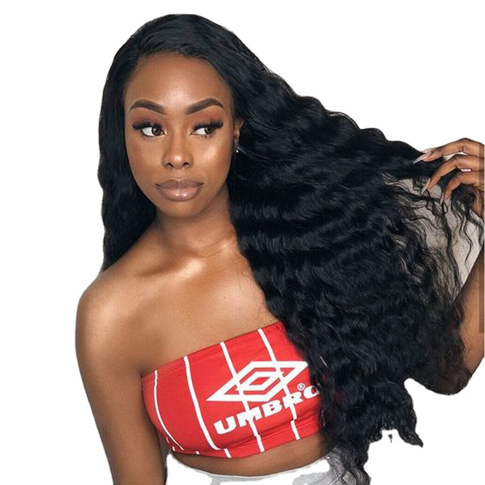 Front Wigs Human Hair Wigs Transparent Deep Wave , Glueless Virgin Brazilian Loose 360 Full Lace Pre Pluck Lace HD 13*4 13*6
