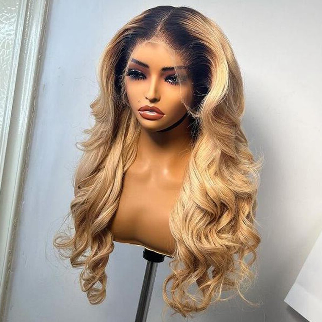 Raw Vietnamese Hair Blonde 13x4 13x6 Glueless HD Body Wave Lace Front Wigs Ombre Human Hair Wigs For Women