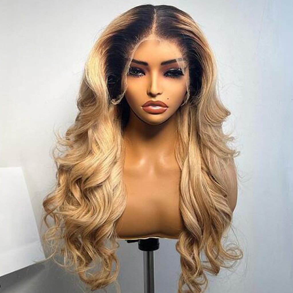 Raw Vietnamese Hair Blonde 13x4 13x6 Glueless HD Body Wave Lace Front Wigs Ombre Human Hair Wigs For Women