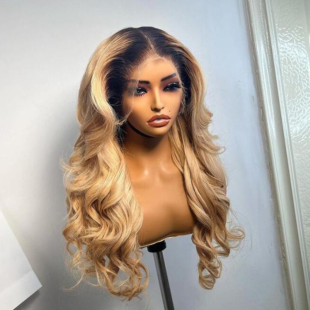 Raw Vietnamese Hair Blonde 13x4 13x6 Glueless HD Body Wave Lace Front Wigs Ombre Human Hair Wigs For Women