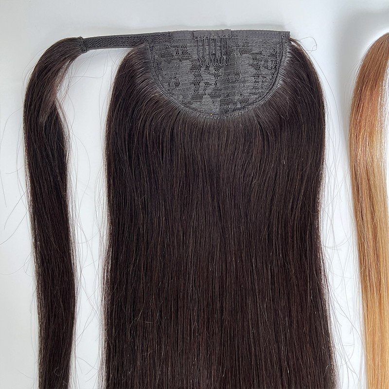 Findvirginhair Natural Human Hair Ponytail With Clips Extension 100g Full Ponytail Wig Brazilian Hair Wrap Around Black Brown