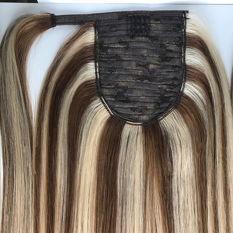 Findvirginhair Natural Human Hair Ponytail With Clips Extension 100g Full Ponytail Wig Brazilian Hair Wrap Around Black Brown