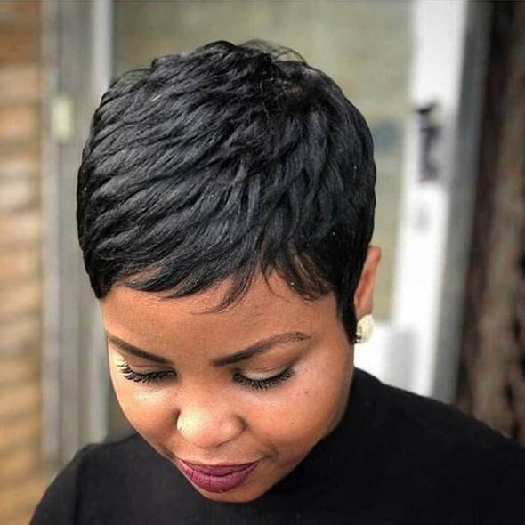Women Short Straight Wigs Wholesale Brazilian Hair Bangs Pixie Human Hair Wig