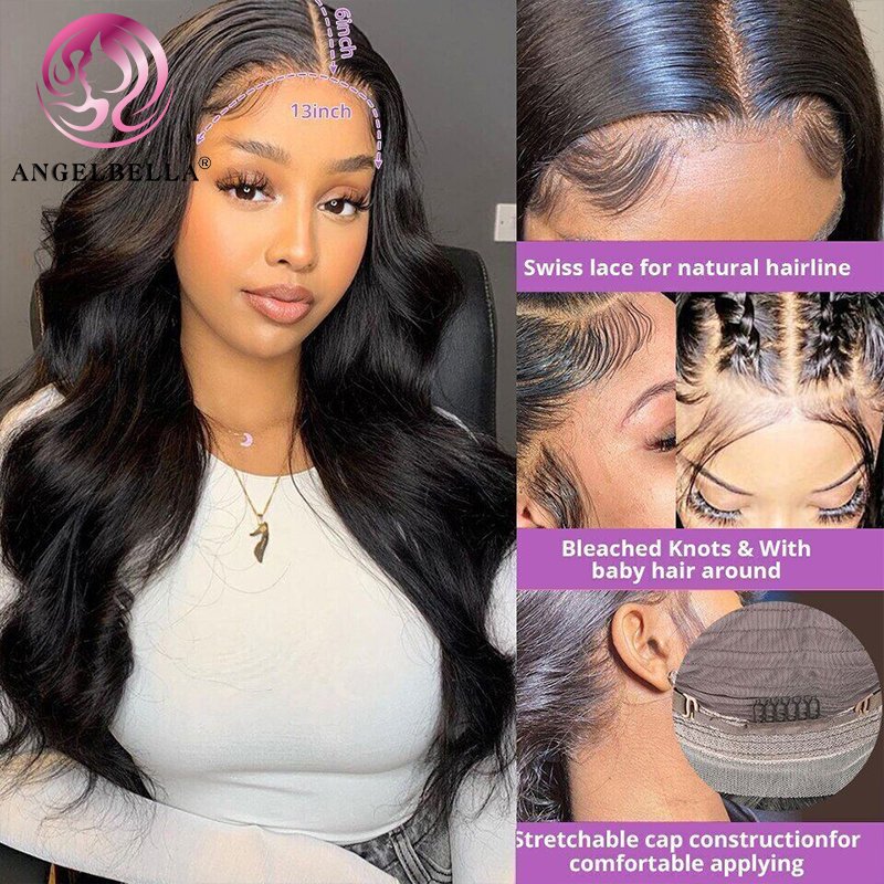 Angelbella 13x4 Body Wave Raw Virgin Human Hair Wigs 13x6 Hd Lace Front Wigs Raw Vietnamese Hair Wigs For Black Women