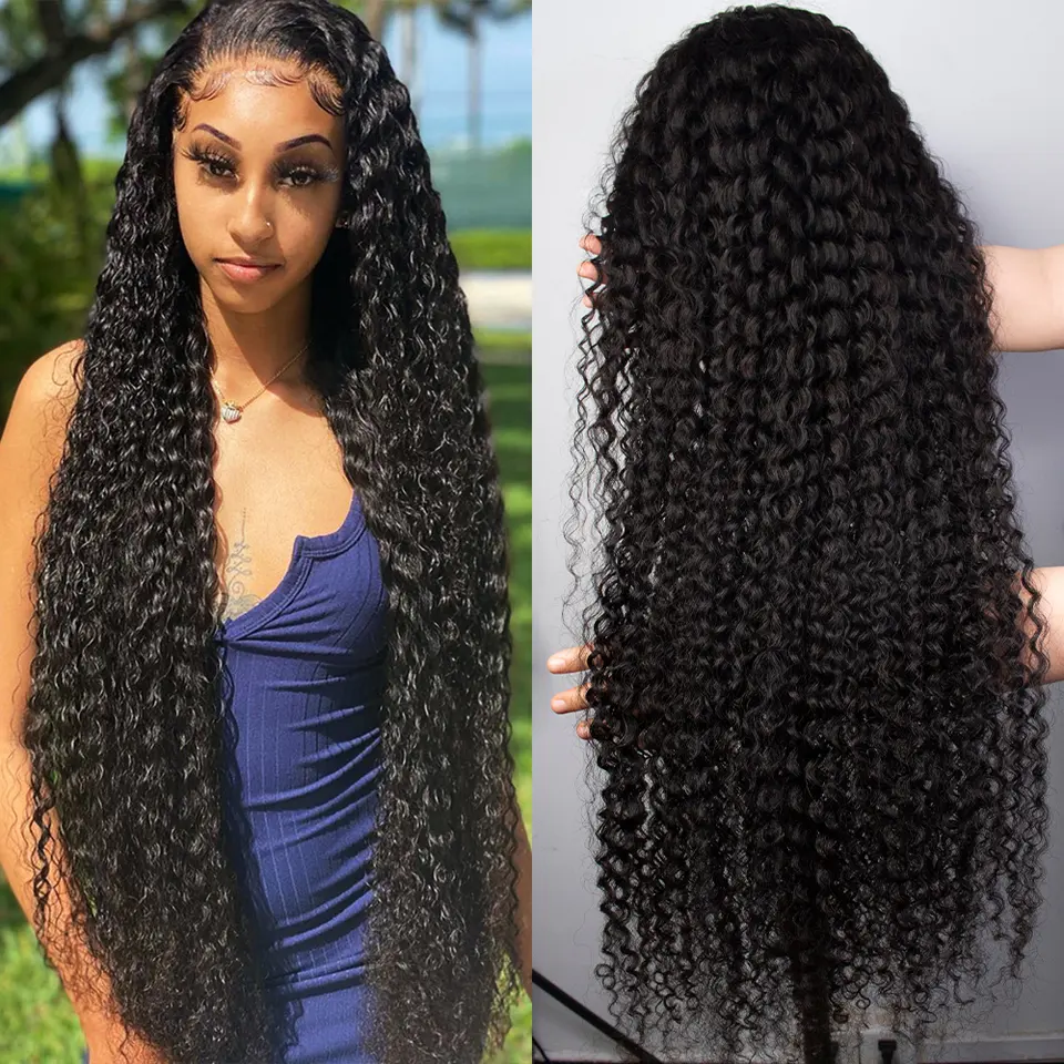 Top Sale 13*4 13*6 HD Transparent Full Lace Front Wigs Water Wave Wigs 100% Raw Brazilian Women Virgin human hair wigs