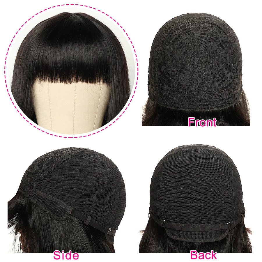 wholesale short bob wigs with bangs for black women, non lace short bob human hair wigs , peruvian bob human wig