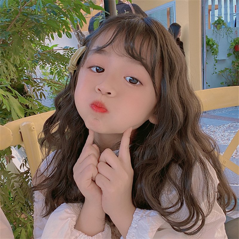 Wholesale Children Human Hair Wig Long Natural Wave Eco-Friendly Soft Synthetic Wig For Girls Daily Party Wig