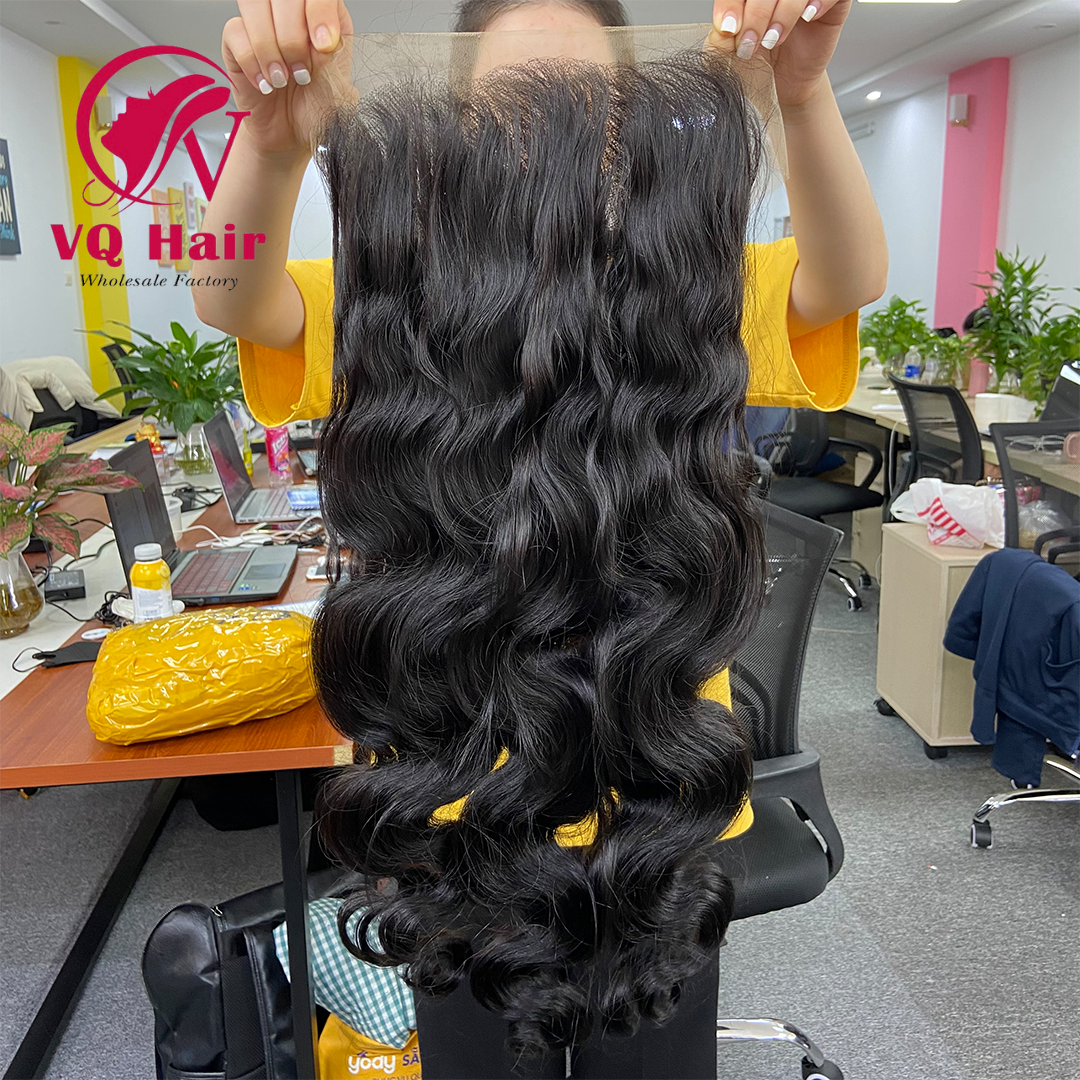 Hot Selling Body Wave Lace Frontal Wig Transparent Lace Hair Extension Virgin Vietnamese Hair Cuticle Aligned