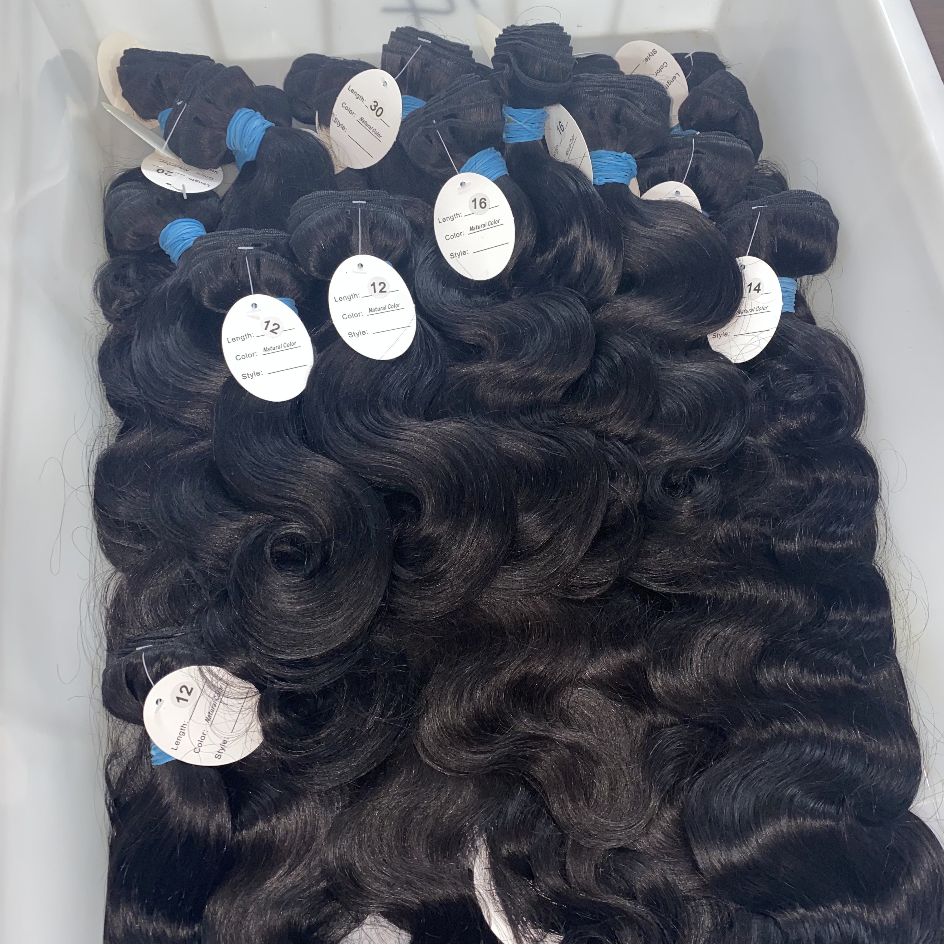 Blue rubber band mink virgin brazilian hair bundle virgin cuticle aligned blue band hair 100% human hair with Hd closure