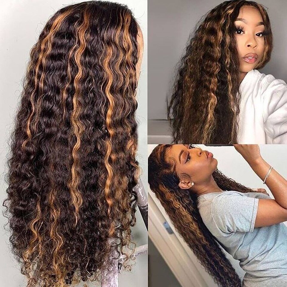 13x4 Lace Front Wig 40 Inch Highlight Weaves And Wigs 100% Virgin Real Transparent Glueless Human Hair Piano Wig For Black Women