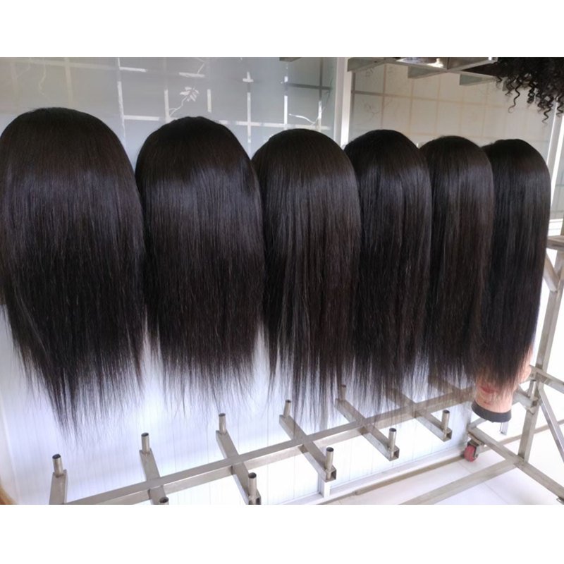 Wholesale 130% 150% 180% Density Transparent Lace Virgin Brazilian Human Hair Lace Front Wig