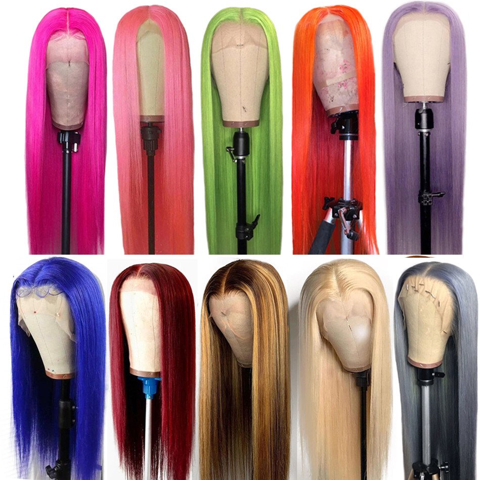Cheap Colored Blue Wigs Human Hair Lace Front Brazilian Human Hair Wigs Wholesale Blue Color Hd Lace Front Wigs For Black Women