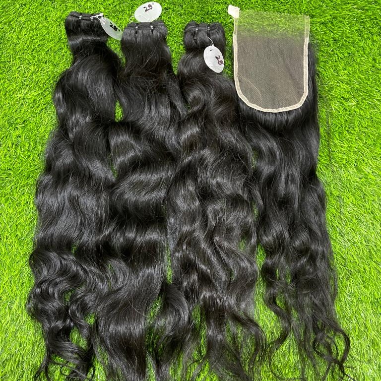 INDIAN NATURAL HUMAN HAIR EXTENSIONS TEMPLE UNPROCESSED MACHINE DOUBLE WEFTED HAIR BUNDLES AND PAYPAL PAYMENT ACCEPTED