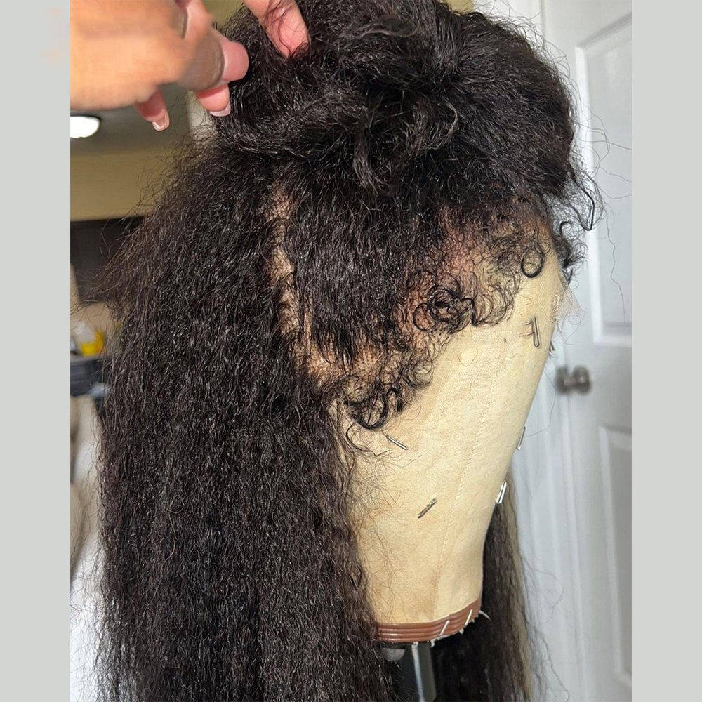 Wholesale 100% Raw Virgin Hd Lace Frontal Wigs Vendors Curly Human Hair Wig with Curly Baby Hair 4b 4c Texture Hairline Wig