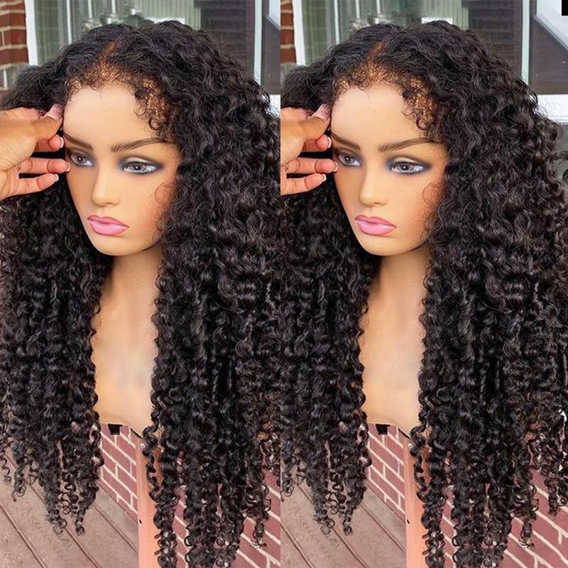 Wholesale 100% Raw Virgin Hd Lace Frontal Wigs Vendors Curly Human Hair Wig with Curly Baby Hair 4b 4c Texture Hairline Wig
