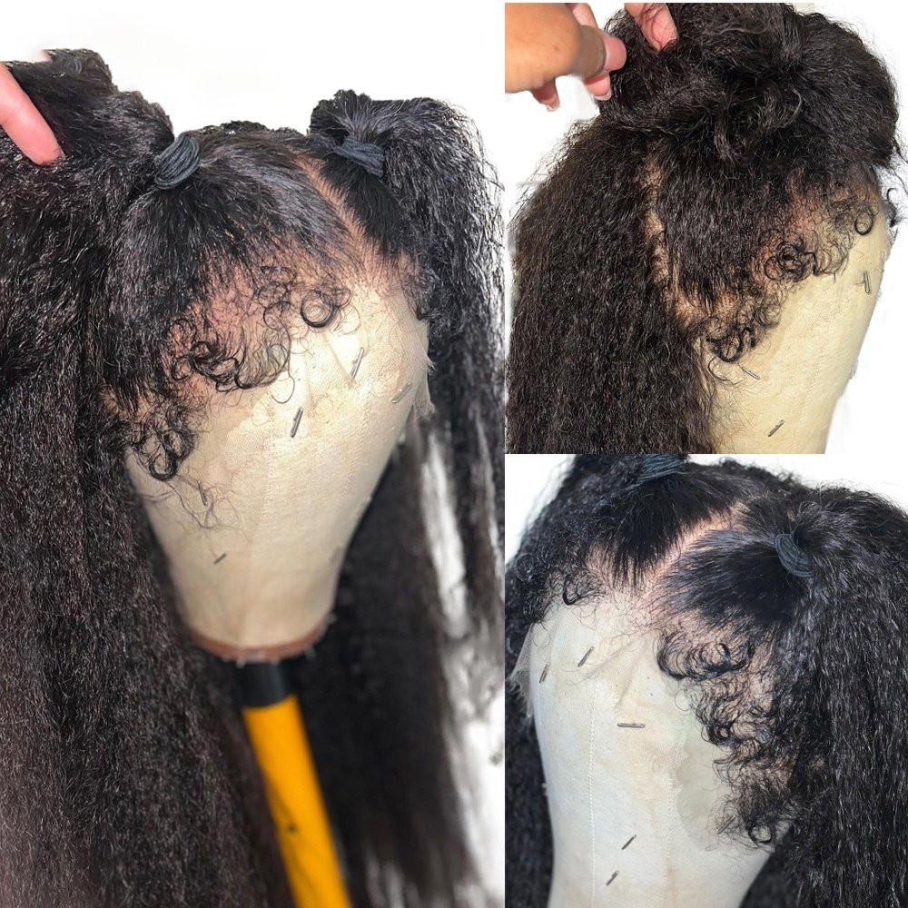 Wholesale 100% Raw Virgin Hd Lace Frontal Wigs Vendors Curly Human Hair Wig with Curly Baby Hair 4b 4c Texture Hairline Wig