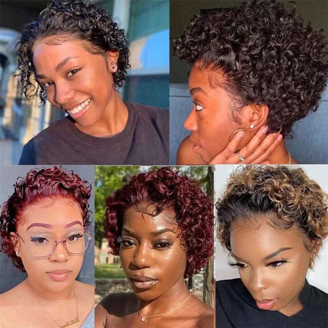 Letsfly Pixie Cut Wigs On Sale $13.8 Short Curly 13x1 Lace Front Human Hair Wigs For Women Brazilian Bob Wig