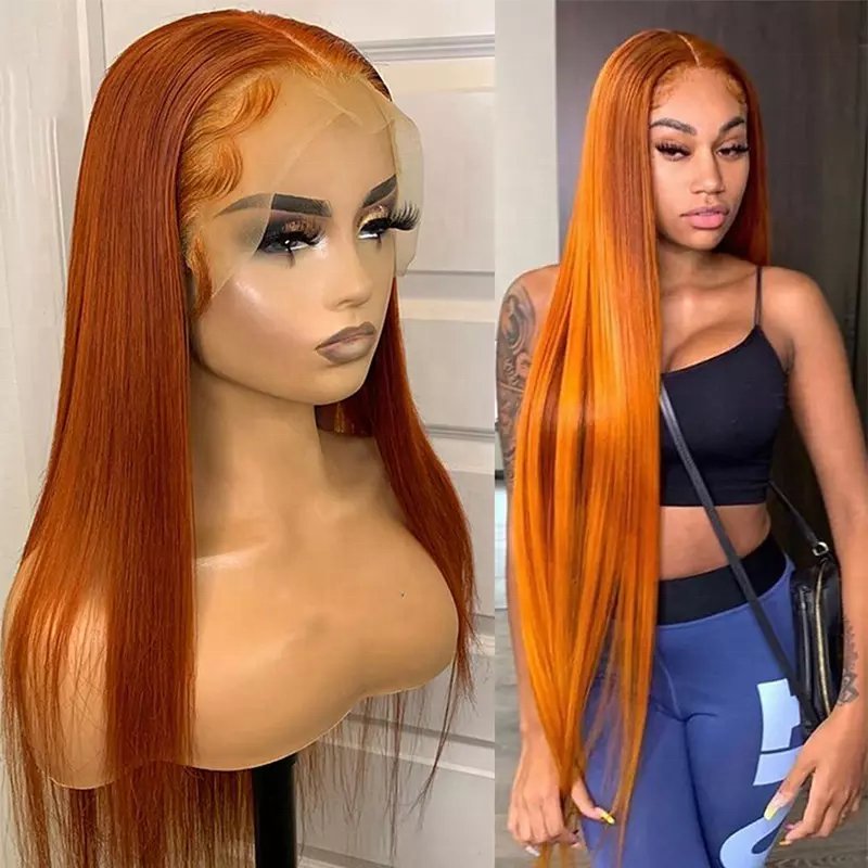 Orange Ginger Human Hair Deep Undetectable Lace Front Wigs Curly Invisible Lace Frontal Burgundy 99j Colored Wig For Black Women