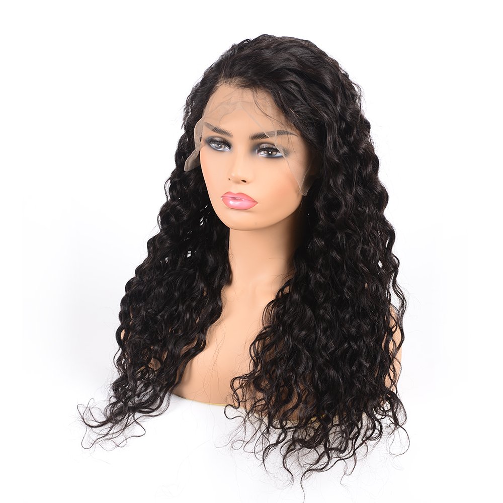 Huashuo 50% OFF Glueless Lace Human Hair Wigs For Black Women, Indian Virgin Hair Wigs Water Wave Lace Front Wigs With Baby Hair