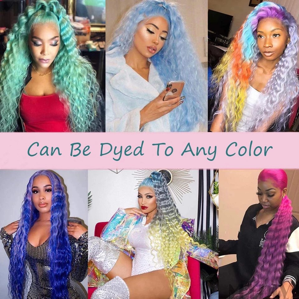 13x6 Lace Frontal Wig 613 Blonde Curly Transparent Deep Loose wave Pre Plucked 13x4 Water Wave Colored Human Hair Wig