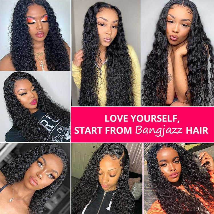 100% brazilian virgin hair 13x4 transparent lace frontal deep wave unprocessed human hair wig for black women