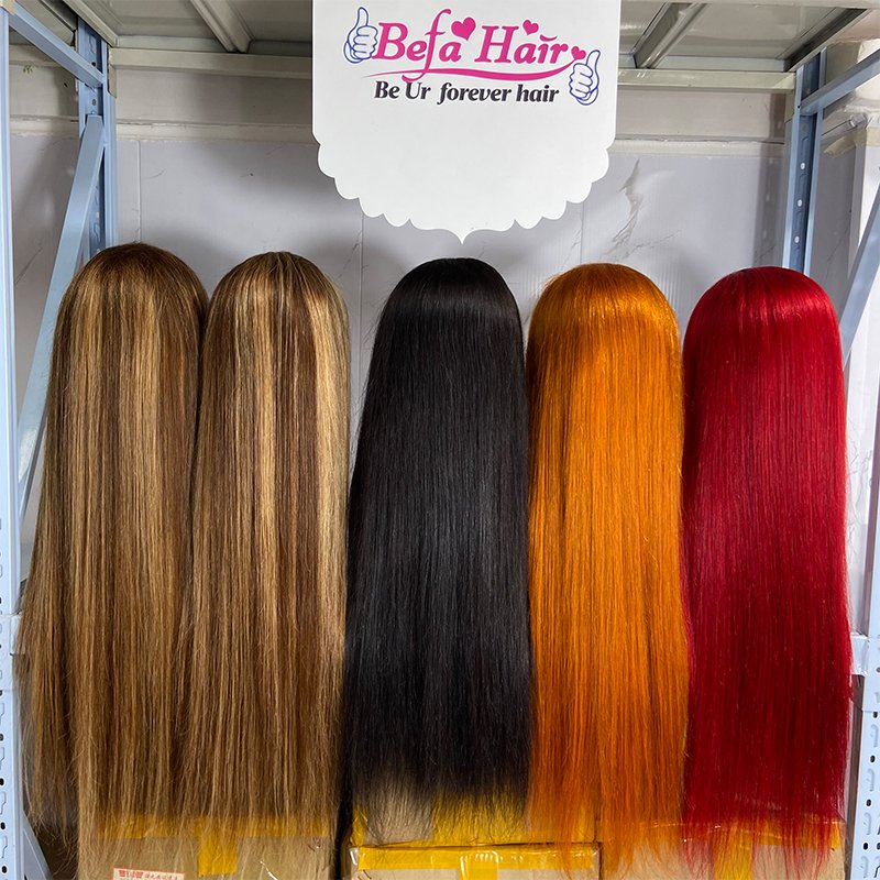 Hot Sale double drawn human hair bone straight wig brazilian human hair wig 13x6 transparent hd human hair lace front wigs