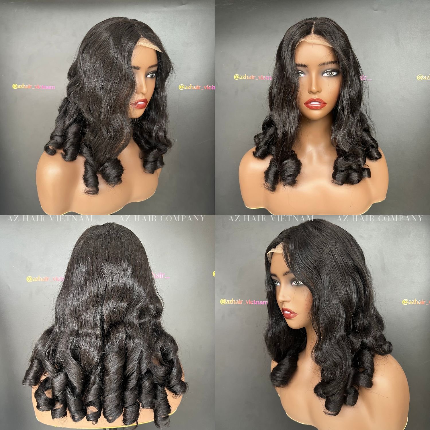 Factory Price Vietnamese Human Hair Wig Curly Hair Bundles With Swiss Lace Raw Hair Extensions All Color