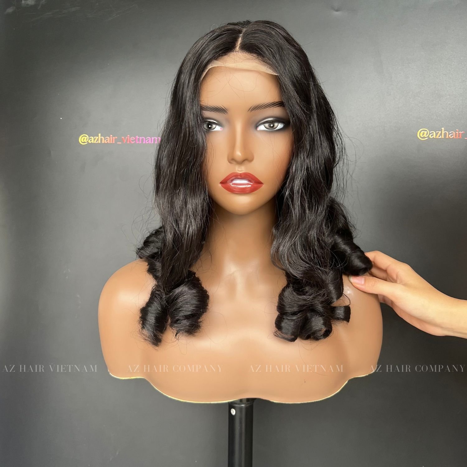 Factory Price Vietnamese Human Hair Wig Curly Hair Bundles With Swiss Lace Raw Hair Extensions All Color