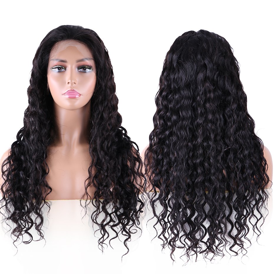 STM 13x4 13x6 250 Density Lace Front Human Hair Wigs Glueless Pre Plucked Natural Color Water Wave Human Hair Lace Front Wig