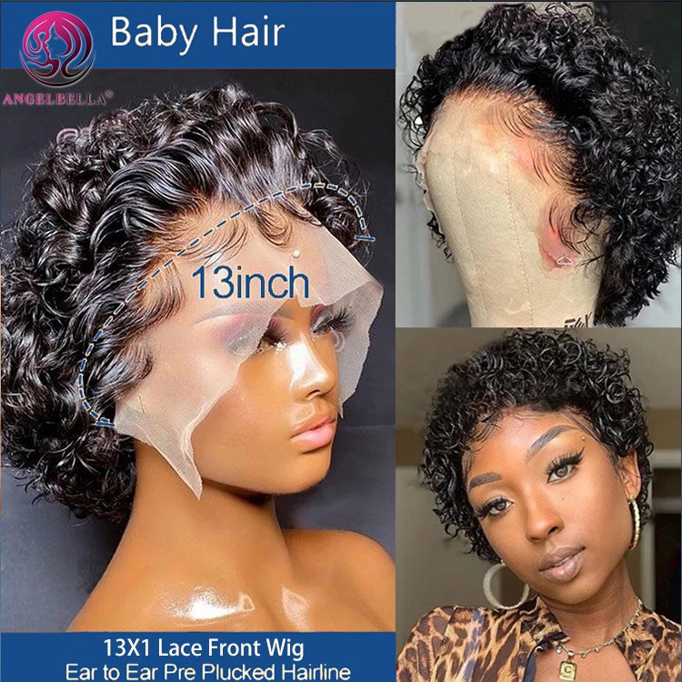 Wholesale Cheap Pixie Cut Human Hair Wigs For Black Women Brazilian Short Wigs Pre Plucked Lace Bob Wig