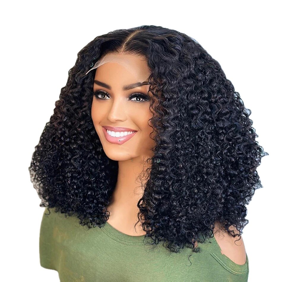 13*4*1 13*4 Cheap Afro-kinky Short Curly Human Hair Wig Bob Pixie Cut Lace Wig Human Hair For Black Women