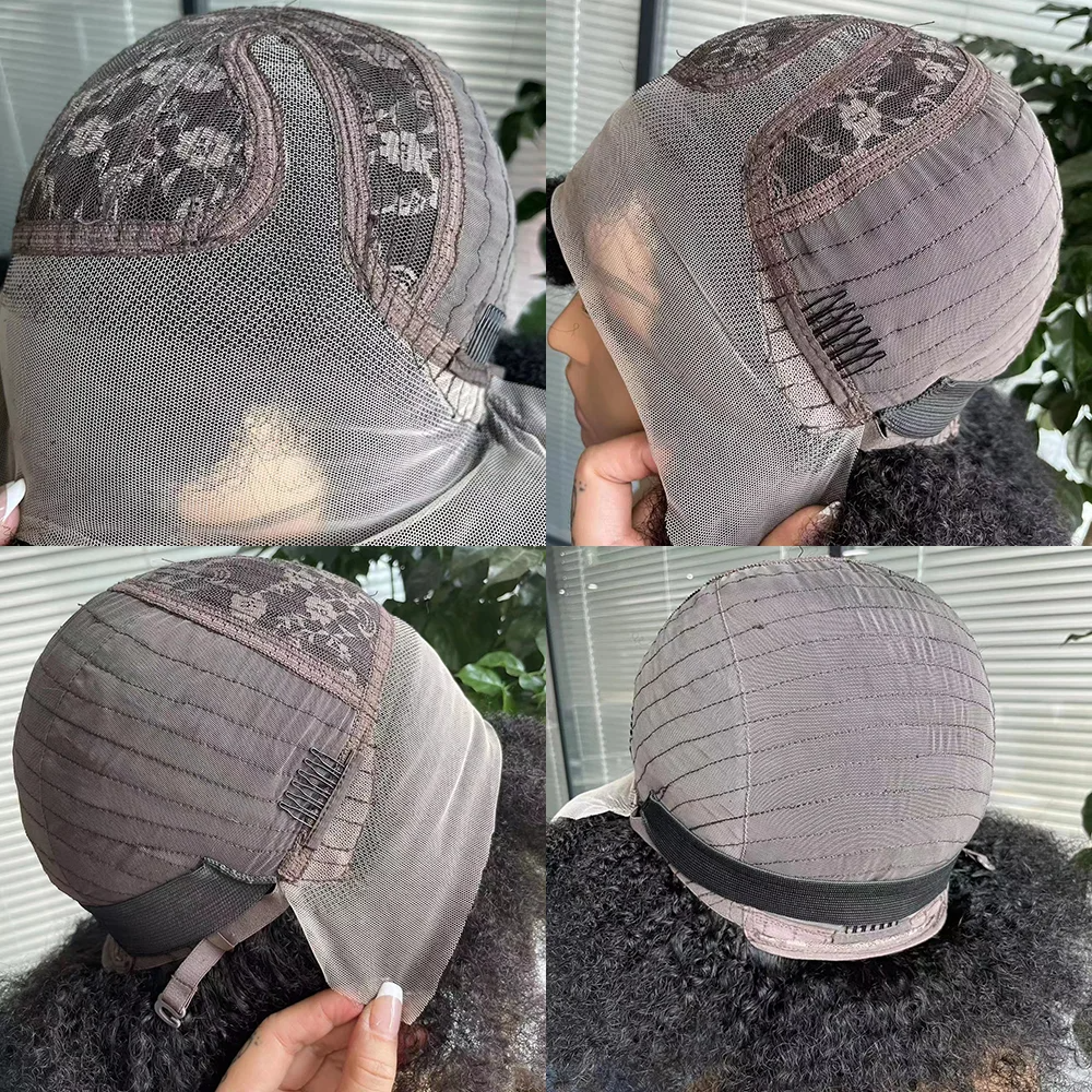 13*4*1 13*4 Cheap Afro-kinky Short Curly Human Hair Wig Bob Pixie Cut Lace Wig Human Hair For Black Women